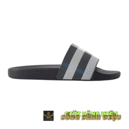 Dép Nam Burberry Check Print Slides 80707281 Màu Đen Trắng